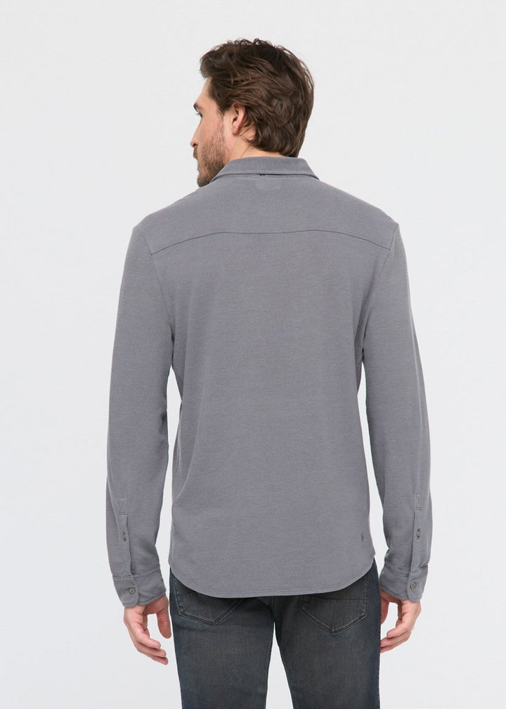 Duer Air Flow Pique Button Down - Charcoal