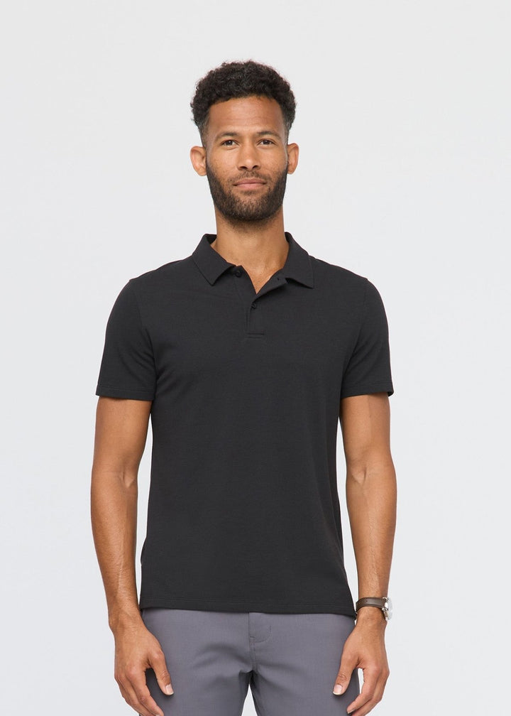 Duer Air Flow Pique Polo - Black