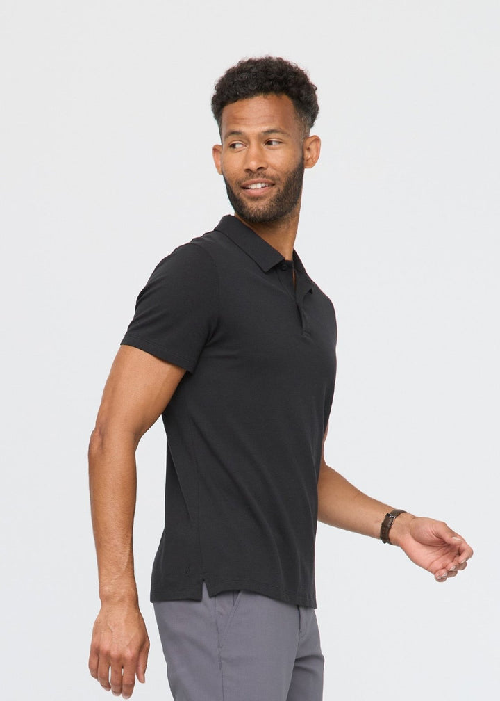 Duer Air Flow Pique Polo - Black