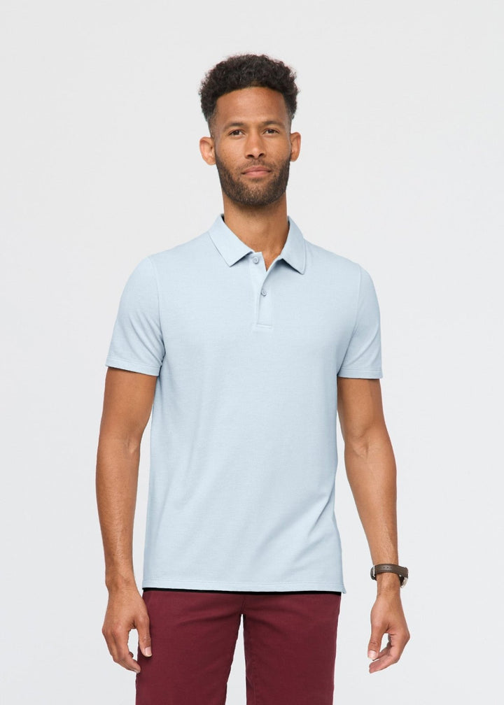 duer Air Flow Pique Polo - Haze Blue