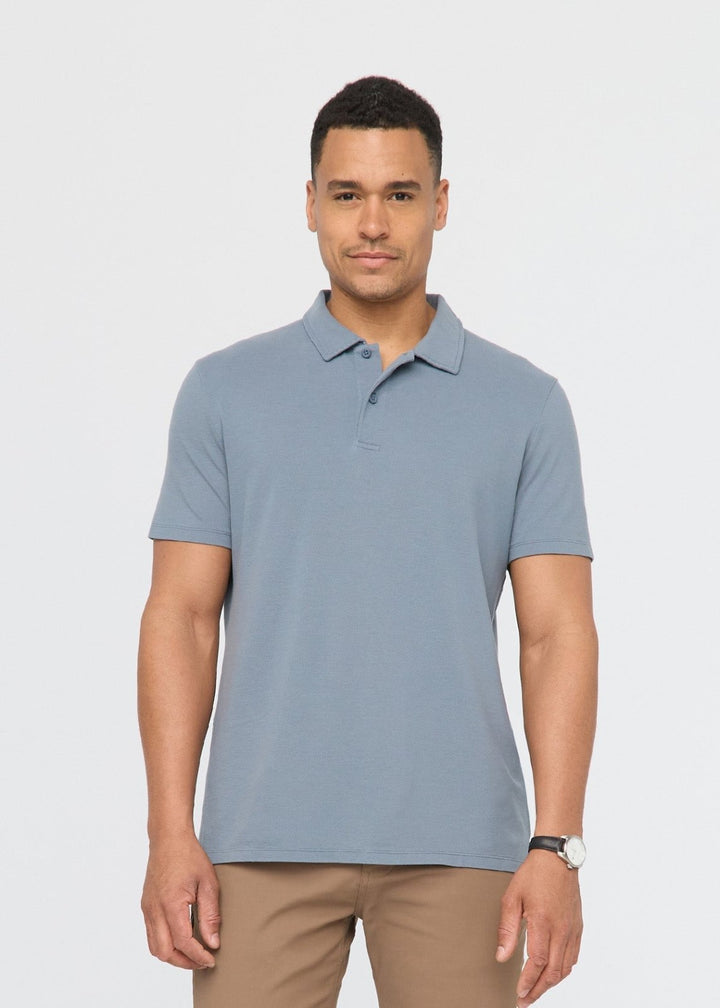 Duer Air Flow Pique Polo - Stone Blue
