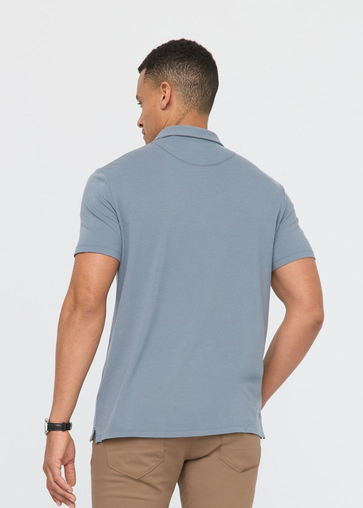 Duer Air Flow Pique Polo - Stone Blue