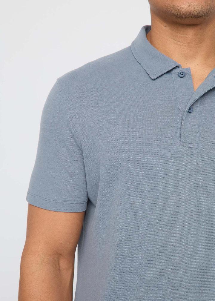 Duer Air Flow Pique Polo - Stone Blue