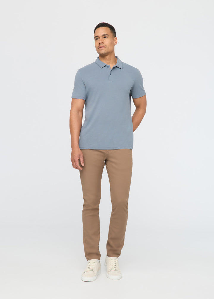 duer Air Flow Pique Polo - Stone Blue