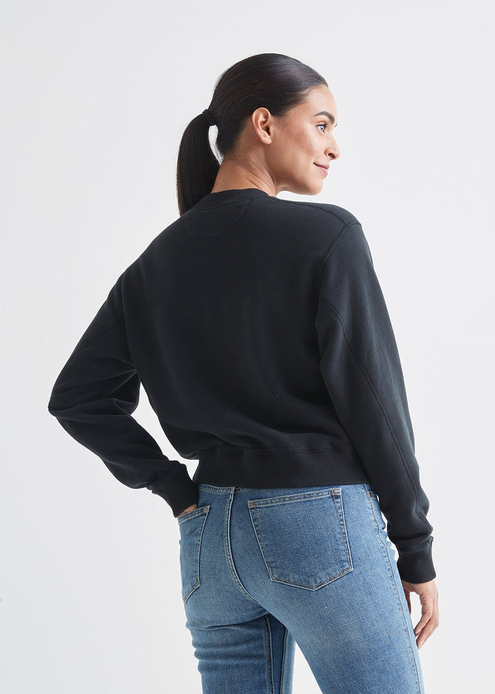 Duer Brushed Terry Performance Crew - Black