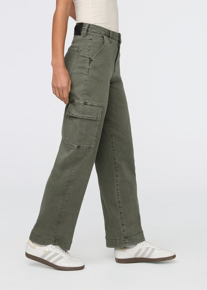 Duer LuxTwill High Rise Cargo Pant - Thyme