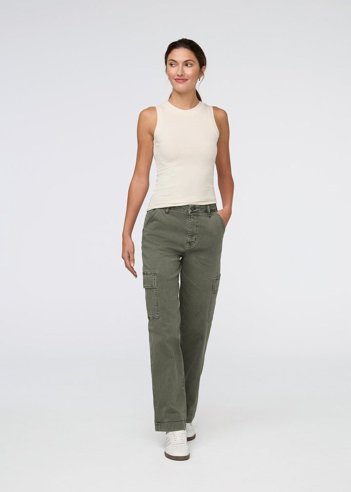duer LuxTwill High Rise Cargo Pant - Thyme