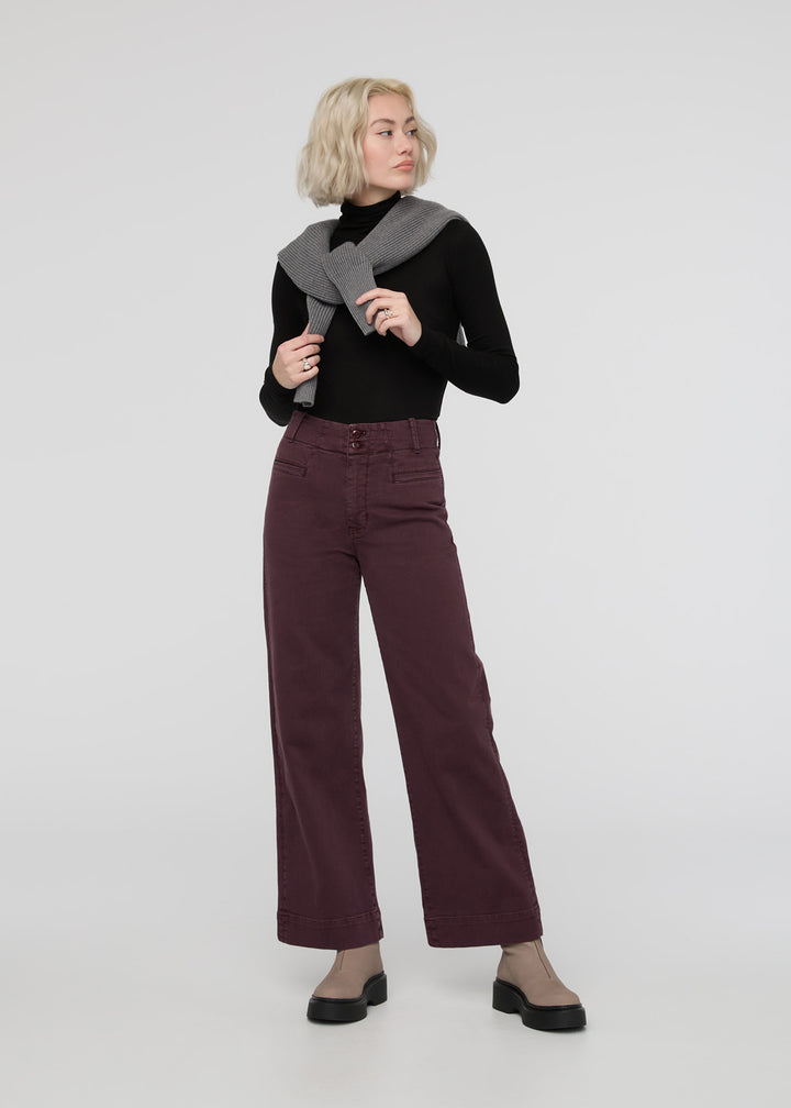 duer LuxTwill High Rise Trouser - Raisin