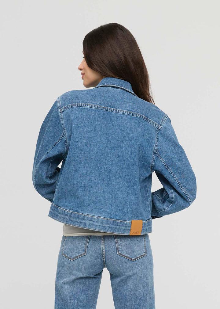 Duer Midweight Denim Pleated Jacket - Vintage Wash