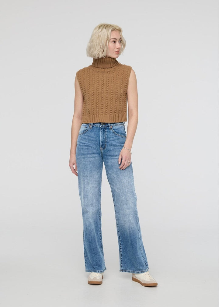 duer Midweight Denim Wide Leg (Zip Fly) - Vintage Blue