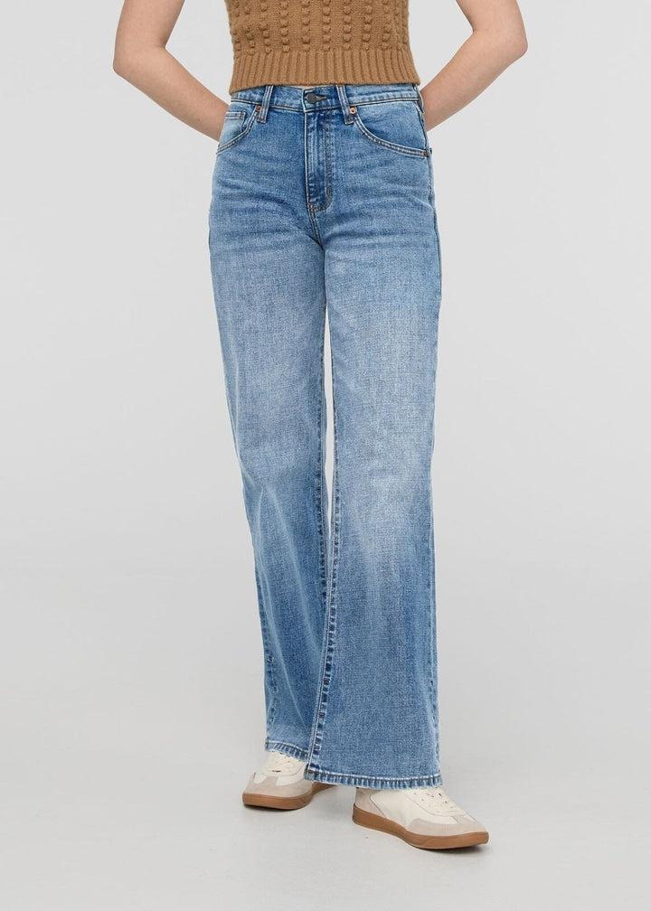 Duer Midweight Denim Wide Leg (Zip Fly) - Vintage Blue