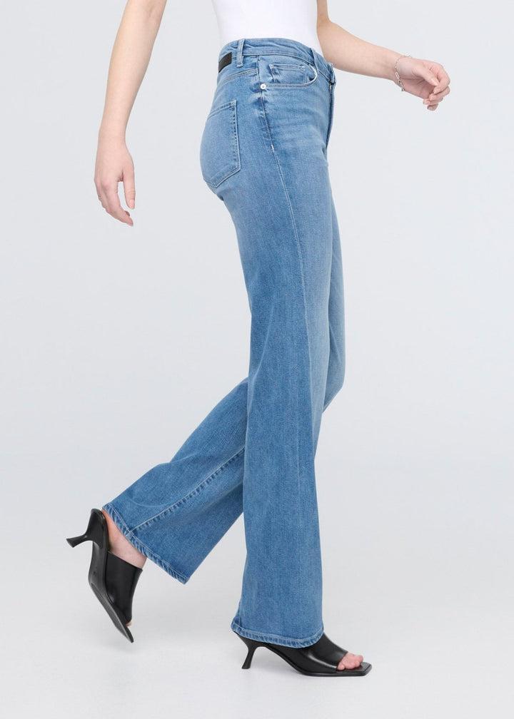 Duer No Sweat Denim High Rise Wide Leg - Pacific
