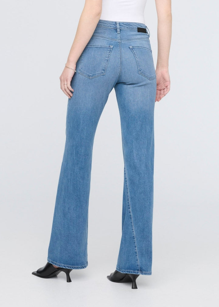Duer No Sweat Denim High Rise Wide Leg - Pacific