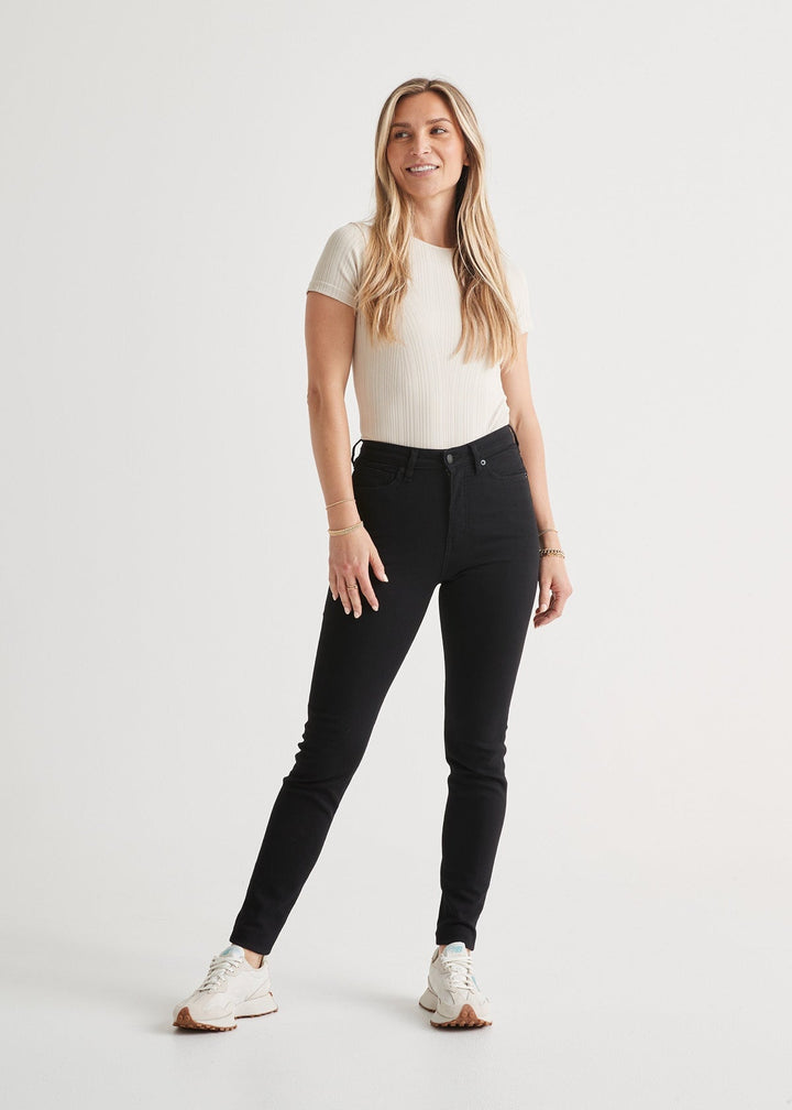 duer Performance Denim High Rise Skinny - Black