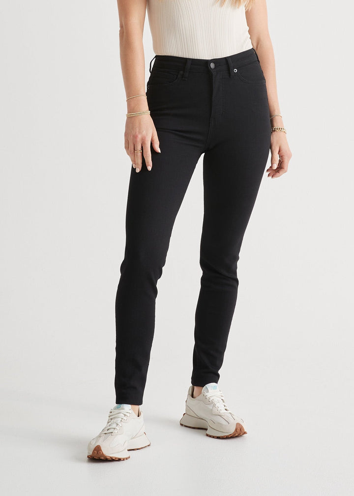 Duer Performance Denim High Rise Skinny - Black