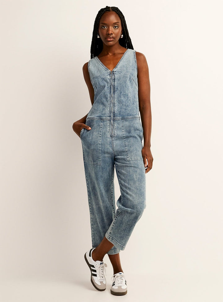 Duer Performance Denim Jumpsuit - Light Stone