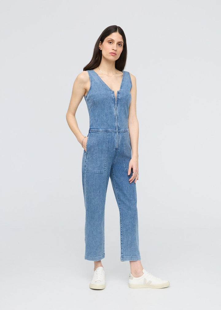 duer Performance Denim Jumpsuit - Light Stone