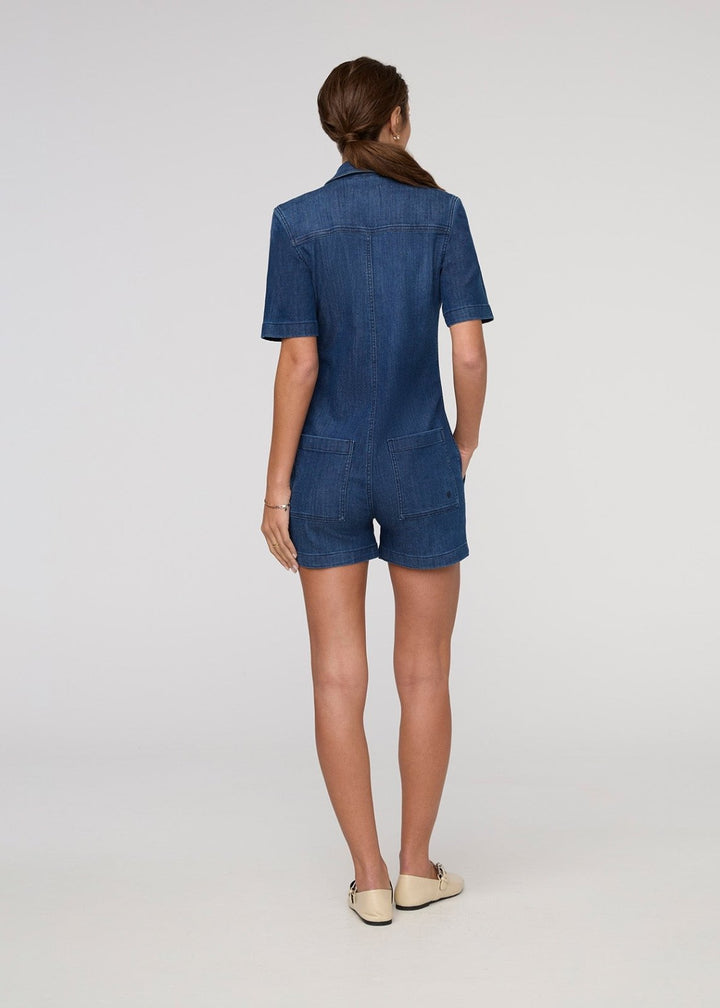 Duer Performance Denim Lite Romper - Stone Wash
