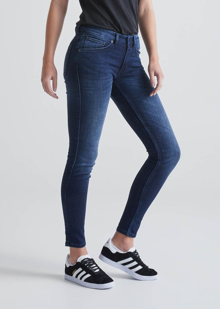 Duer Performance Denim Mid Rise Skinny - Meteorite
