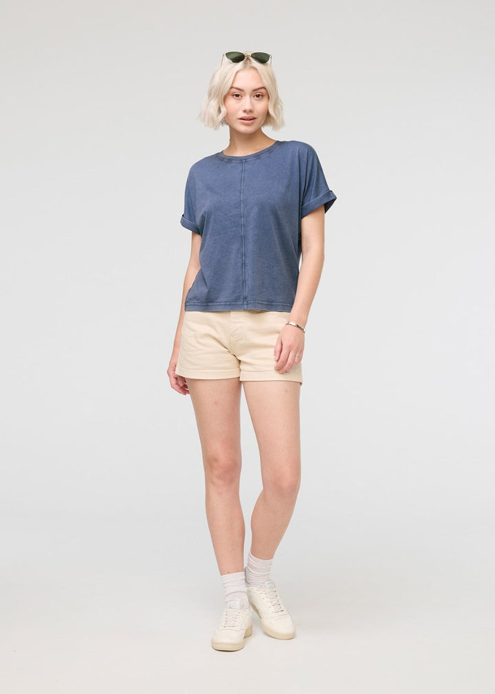 Duer PurePima Vintage Dolman Tee - Washed Indigo
