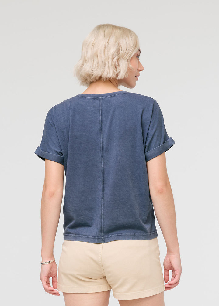 Duer PurePima Vintage Dolman Tee - Washed Indigo