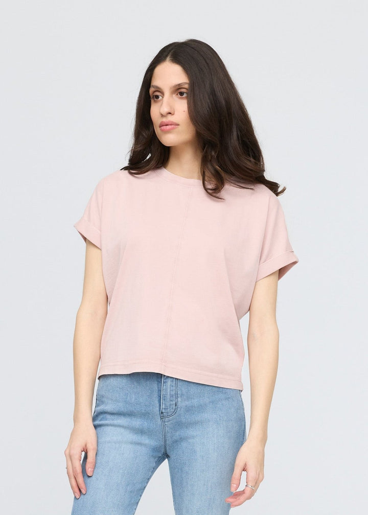 duer PurePima Vintage Dolman Tee - Washed Soft Rose