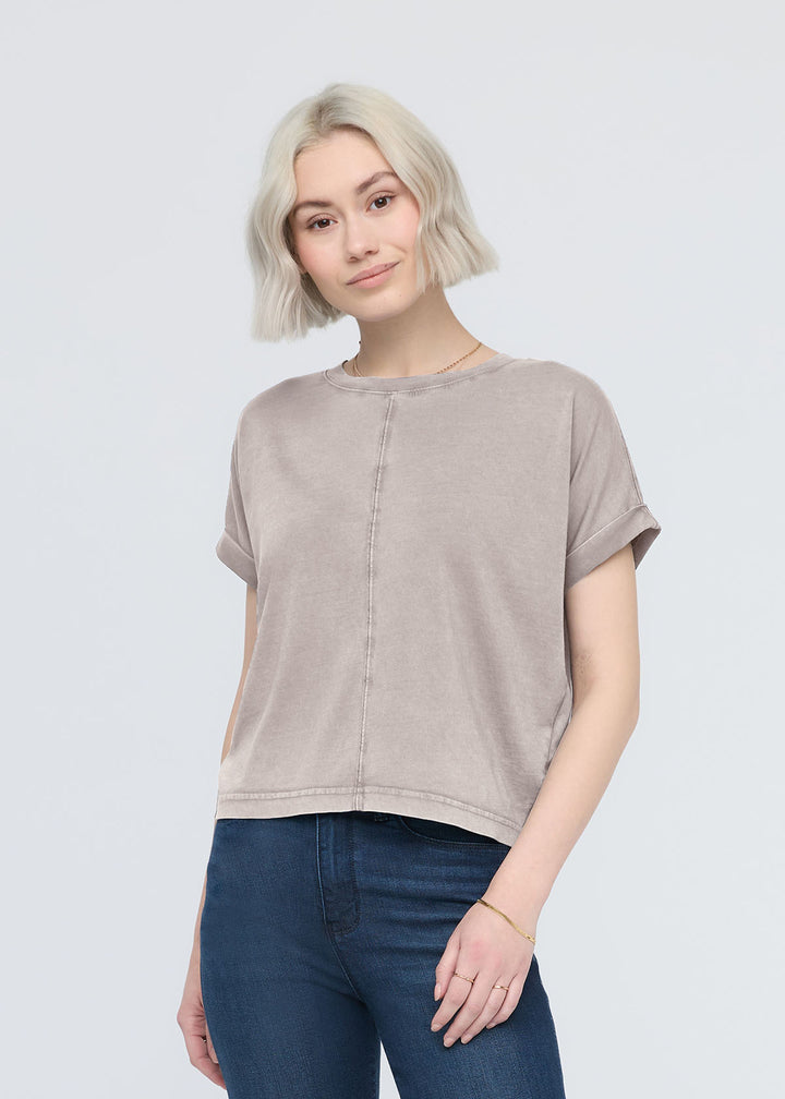 duer PurePima Vintage Dolman Tee - Washed Stone
