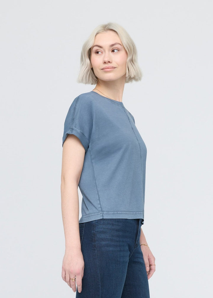 Duer PurePima Vintage Dolman Tee - Washed Stone Blue