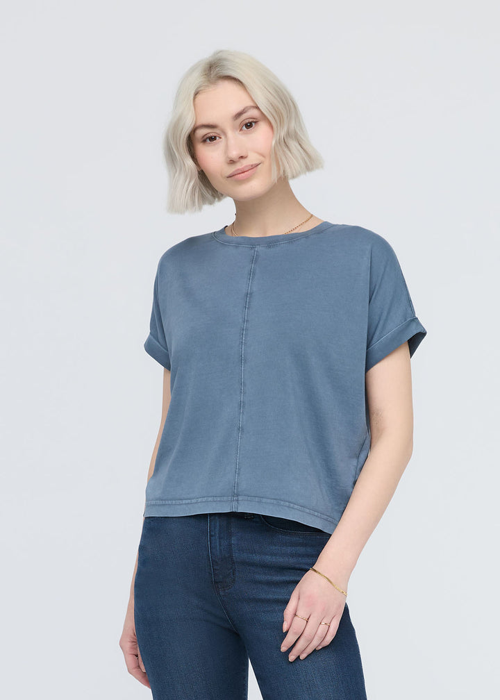 duer PurePima Vintage Dolman Tee - Washed Stone Blue