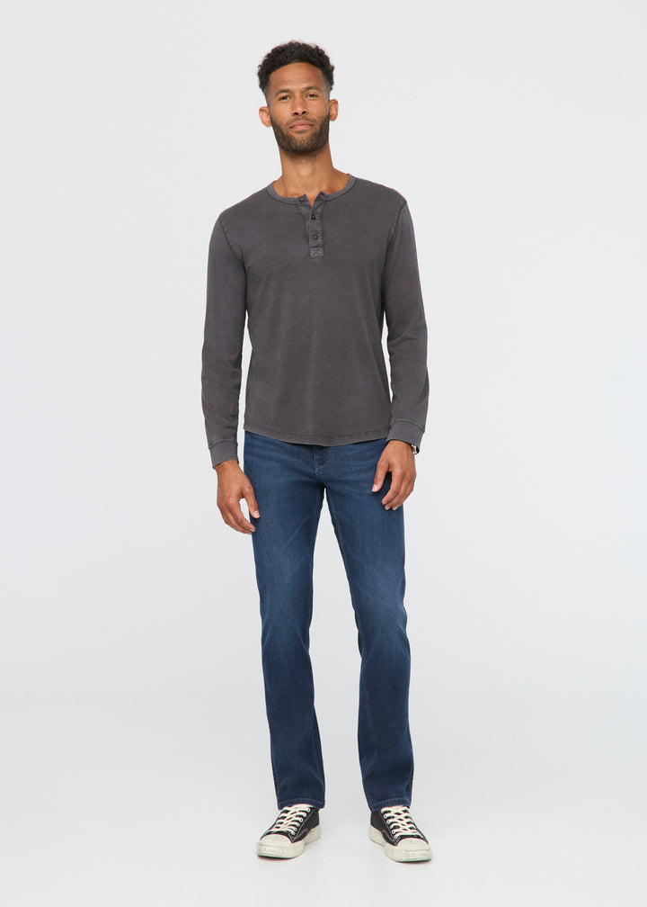 Duer PurePima Vintage Henley - Washed Grey