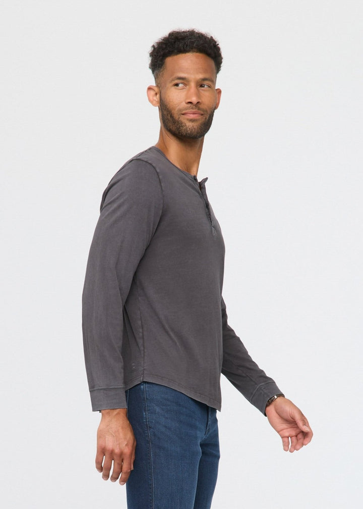 Duer PurePima Vintage Henley - Washed Grey