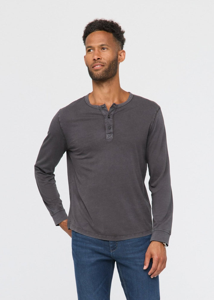 duer PurePima Vintage Henley - Washed Grey
