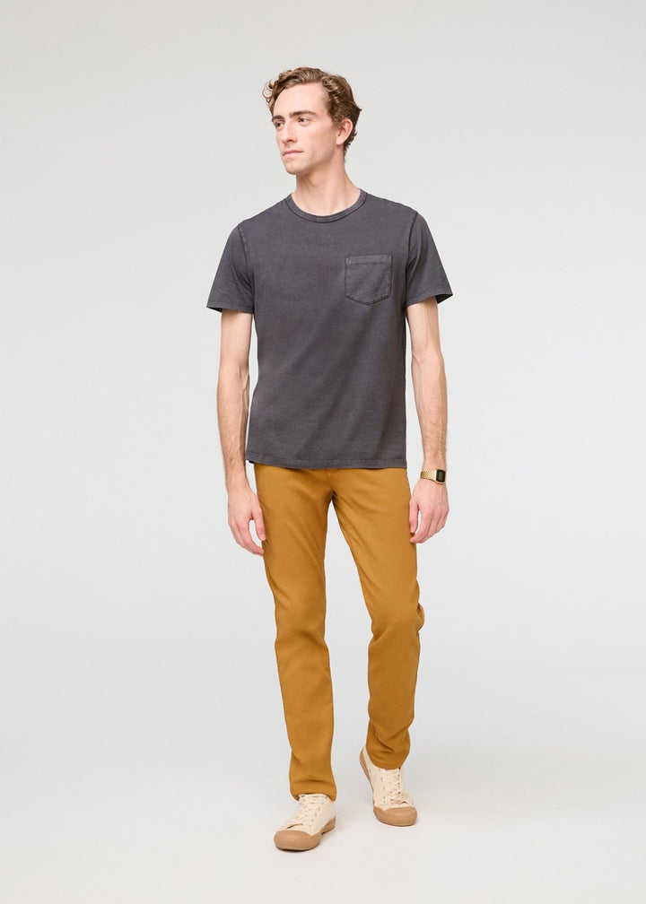 Duer PurePima Vintage Pocket Tee - Washed Grey