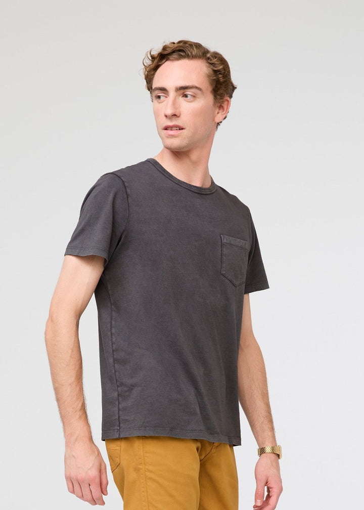 Duer PurePima Vintage Pocket Tee - Washed Grey