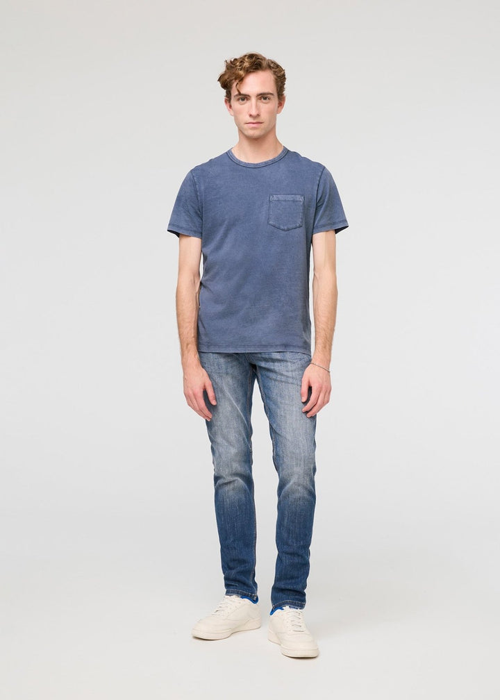 Duer PurePima Vintage Pocket Tee - Washed Indigo