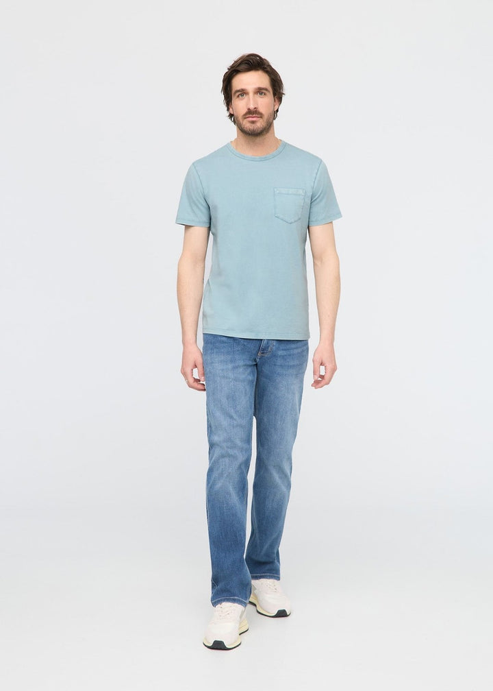 Duer PurePima Vintage Pocket Tee - Washed Oceanic