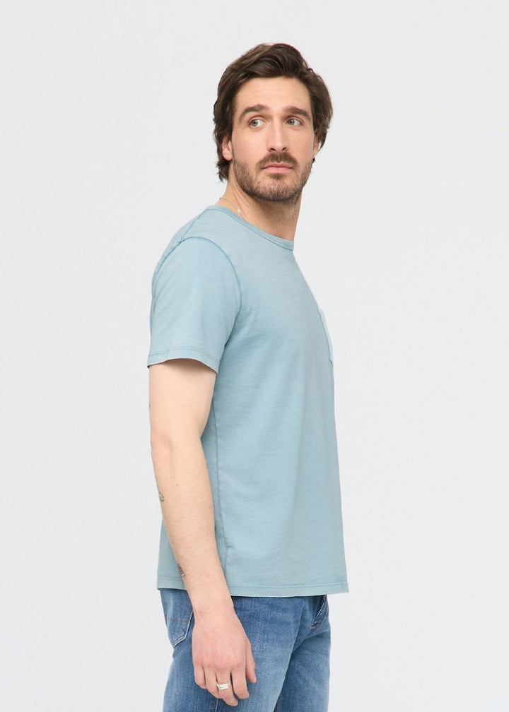 Duer PurePima Vintage Pocket Tee - Washed Oceanic