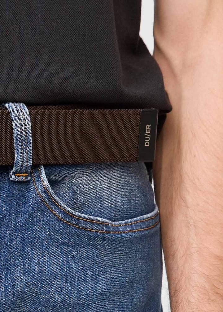 Duer Reversible Stretch Belt - Navy/Brown