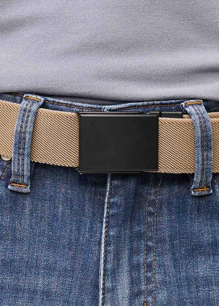 Duer Reversible Stretch Belt - Silver/Tan