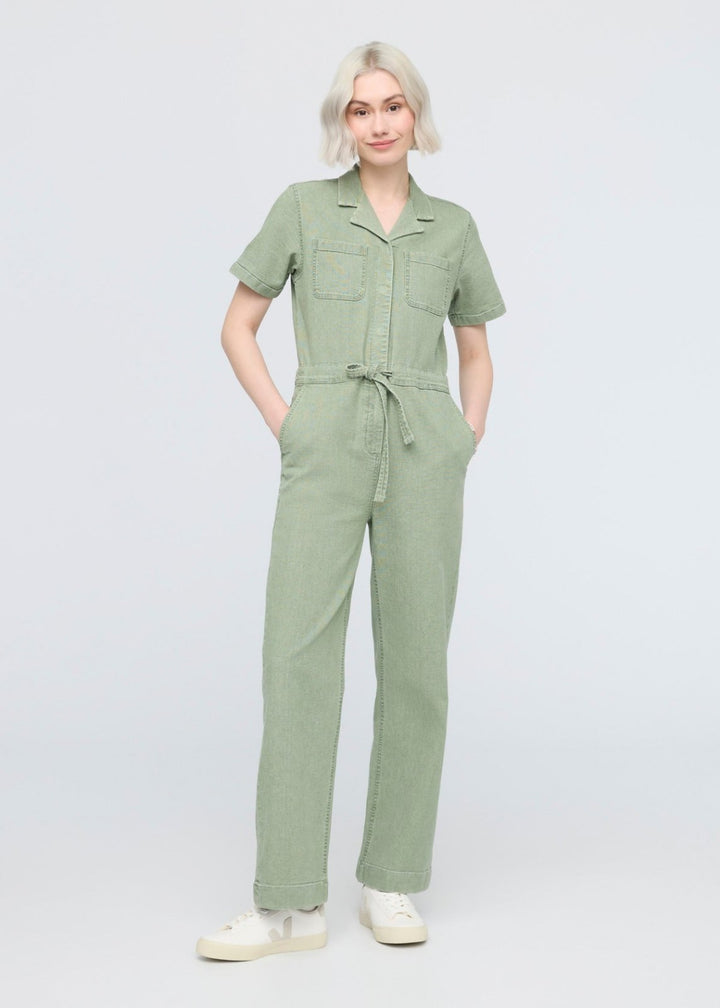 duer Stretch Canvas Girlfriend Jumpsuit - Light Pine