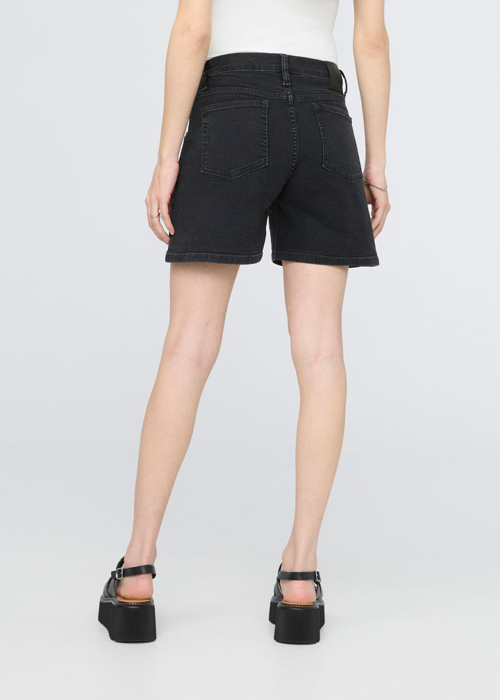 Duer Stretch Canvas High Rise Relaxed Short - Black