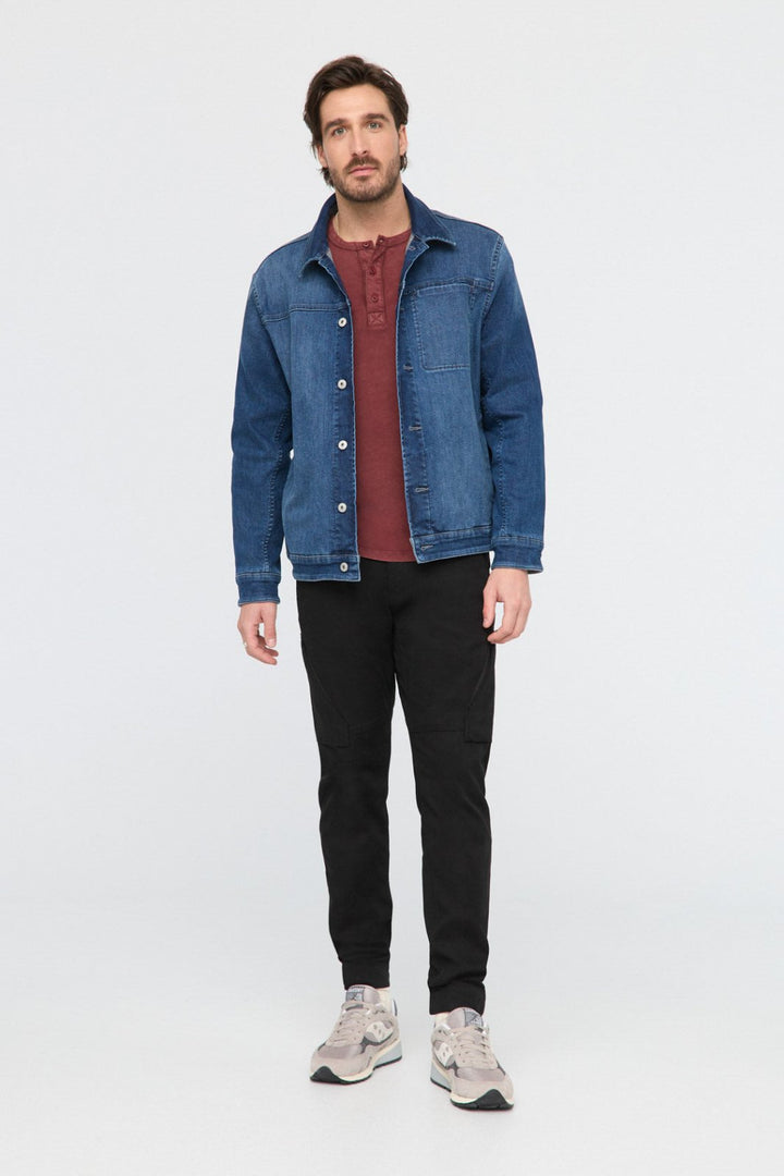 Duer Tech Fleece Denim Jacket - Classic Indigo
