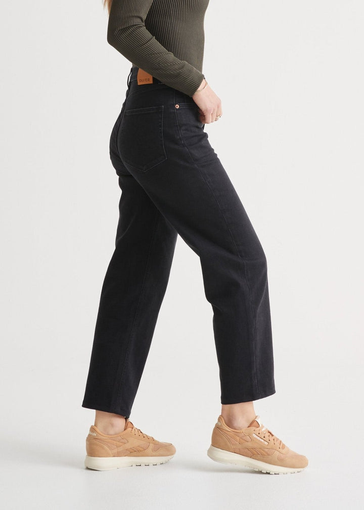 Duer Midweight Denim High Rise Arc (Zip Fly) - Aged Black
