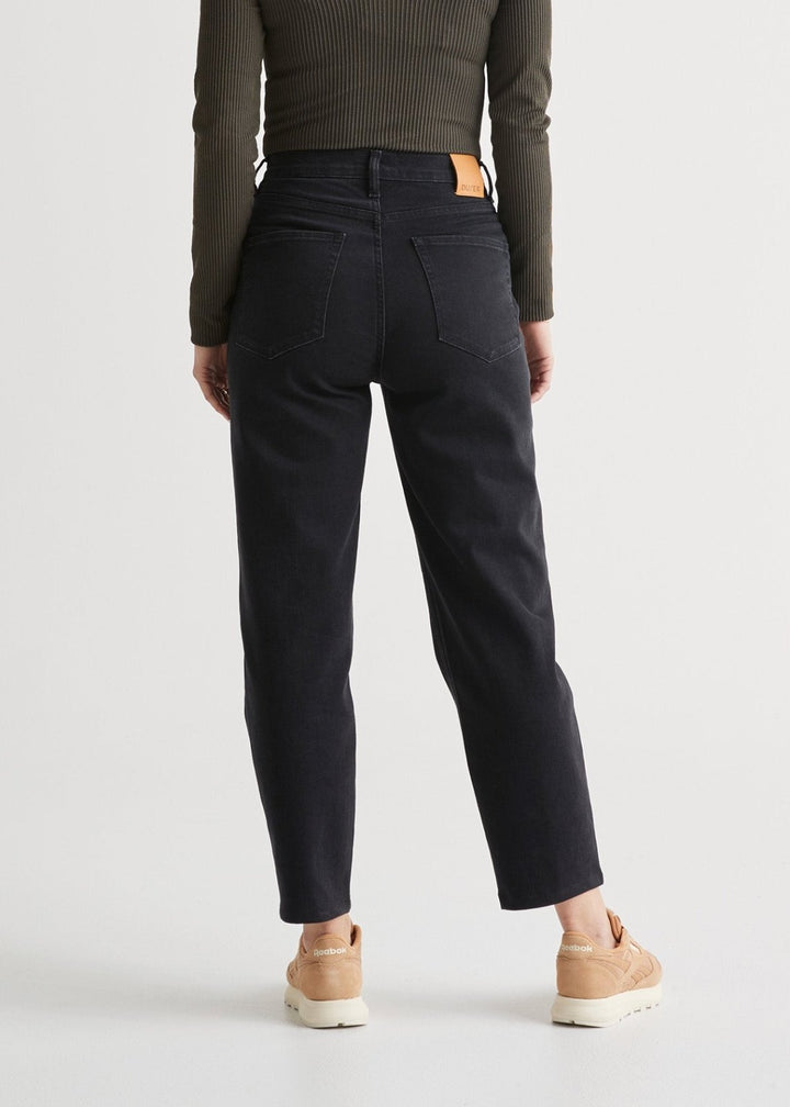 Duer Midweight Denim High Rise Arc (Zip Fly) - Aged Black