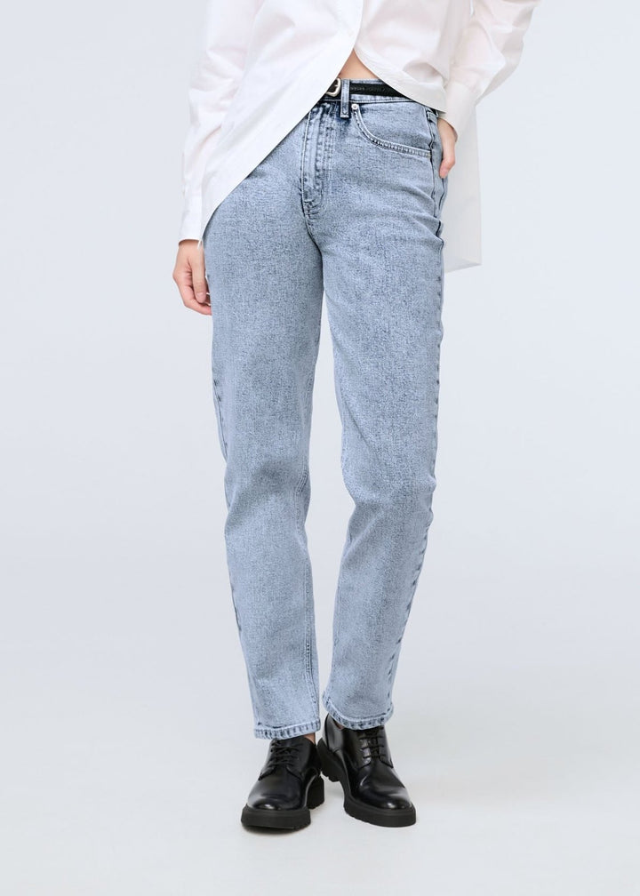 Duer Midweight Denim High Rise Arc (Zip Fly) - Salt And Pepper