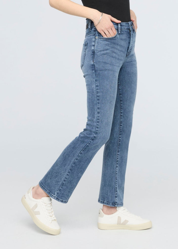 Duer No Sweat Denim High Rise Kick Flare - Textured Indigo