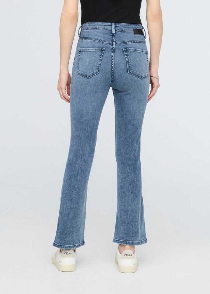 Duer No Sweat Denim High Rise Kick Flare - Textured Indigo