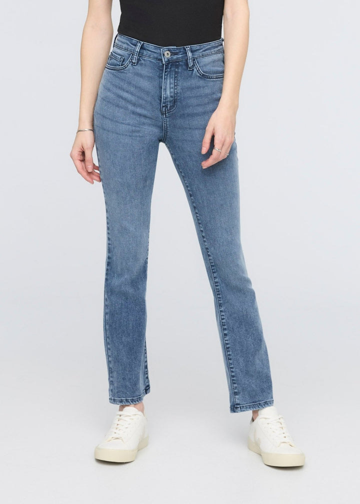 Duer No Sweat Denim High Rise Kick Flare - Textured Indigo