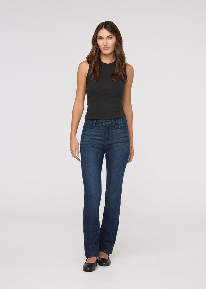 duer No Sweat Denim High Rise Slim Straight - Worn Rinse