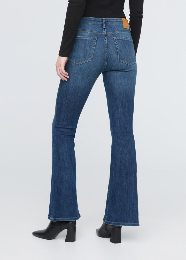 Duer Performance Denim High Rise Flare - Worn In Blue